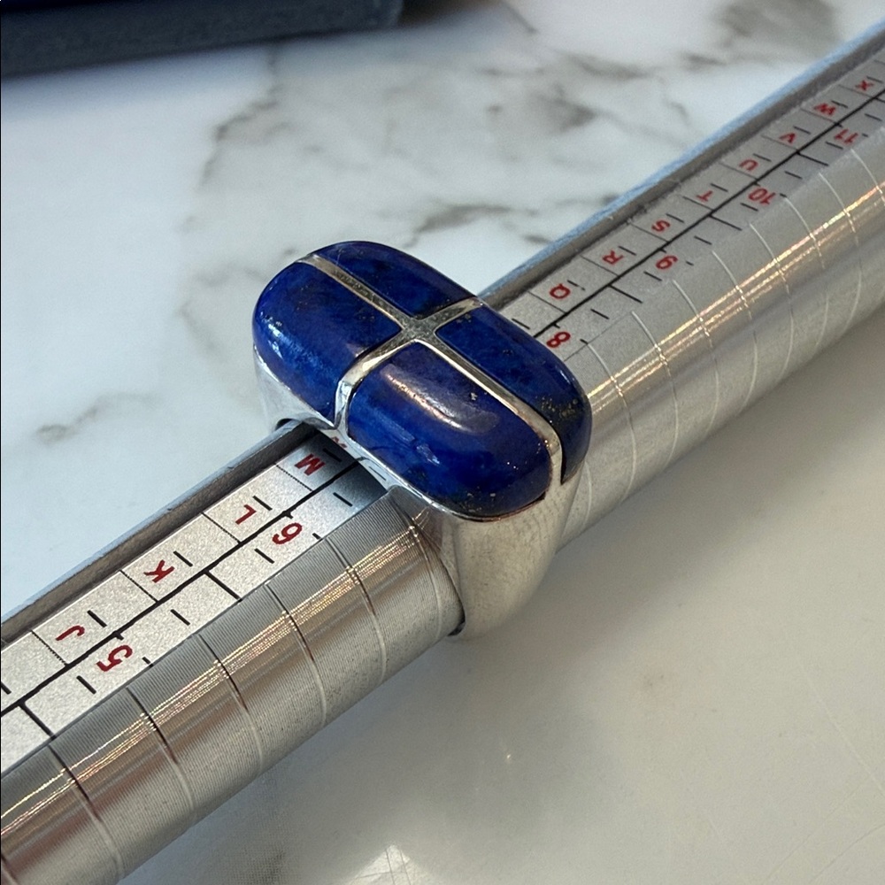 RLM studios Lapis and Sterling silver modernist ring, size 7
